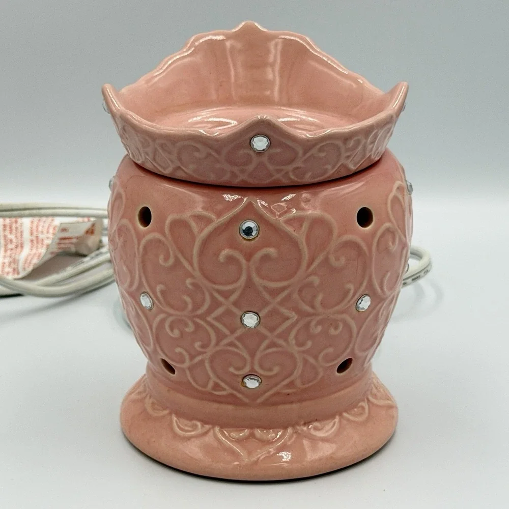 Scentsy Tiara Pink Electric Wax Warmer Rhinestone‎ Crown Boxed Tested Works